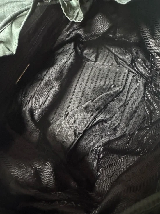 PRADA Vela Double Front Pockets Nylon Backpack Green COA & Dust Bag Medium - Picture 14 of 16